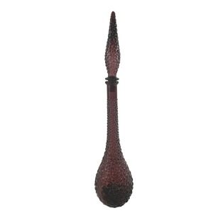 Empoli Amethyst Purple 22.5" Hobnail Glass Decanter Bottle Mid Century‎ Italian
